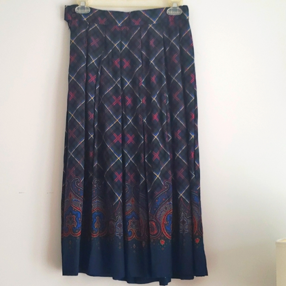 Vintage Pendleton Paisley Plaid Skirt